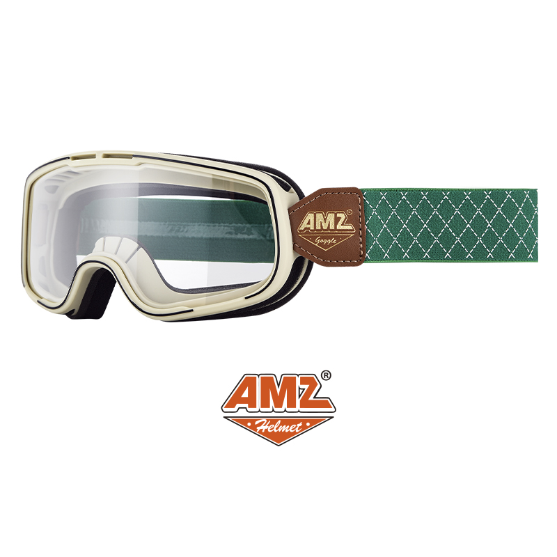 MOTO-2 Goggles - Green Stripes Clear