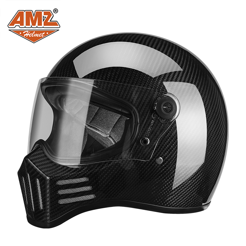 Gangster Carbon Fiber Helmet - Gloss Black