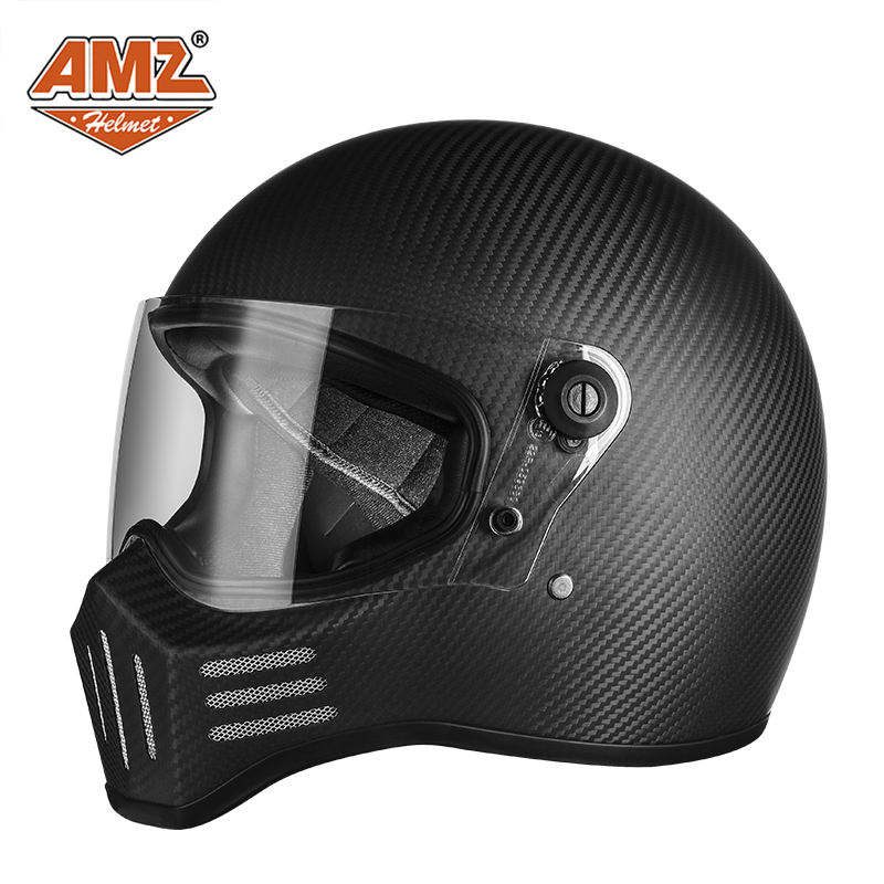 Gangster Carbon Fiber Helmet - Matte Black