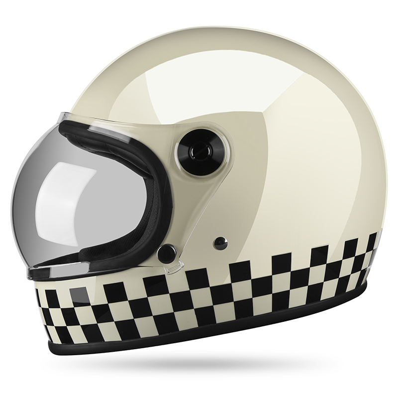 Gridos Bubble Helmet - Checkerboard Gloss White