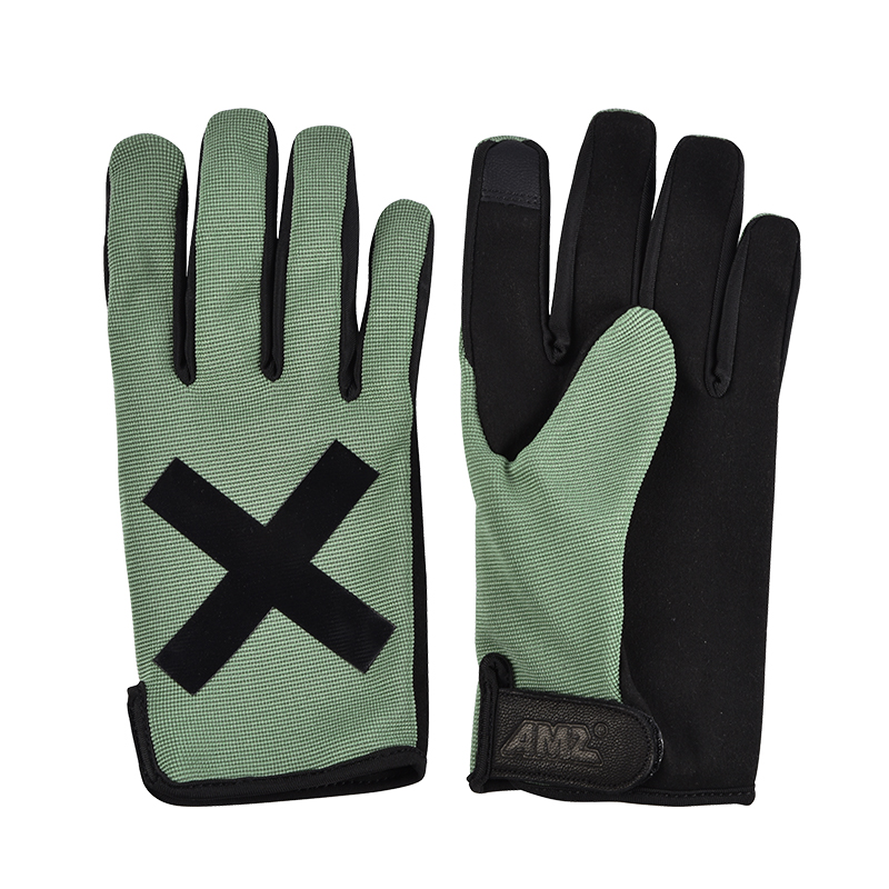 V-2 Glove - Black Cross Green