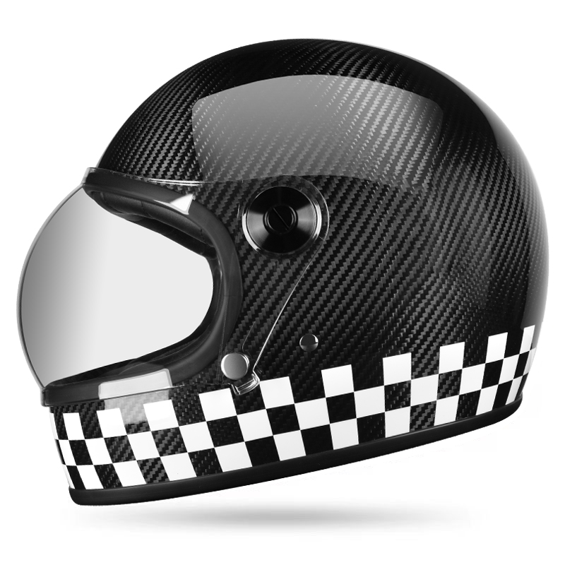 Gridos Bubble Helmet - Carbon Fiber Checkboard